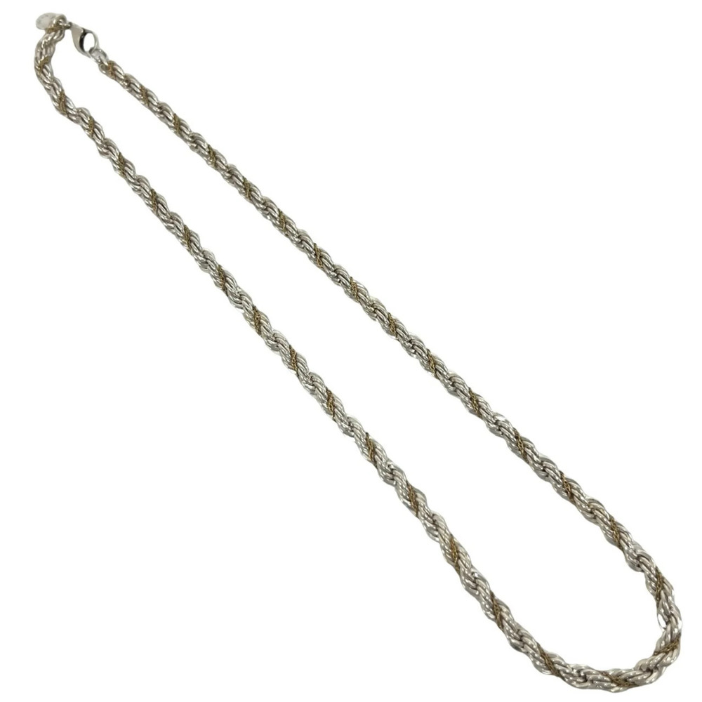 TIFFANY&Co. Tiffany Twist Rope Chain Necklace, Sterling Silver 925, 18K 750YG...